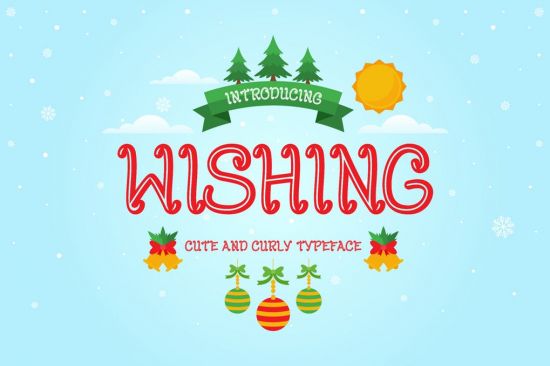 Wishing   Curly Decorative Christmas Font