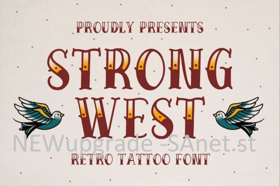Strong West   Retro Tattoo Font