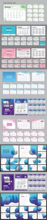DesignOptimal Desktop Calendar 2020 template for business