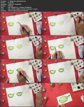 Create Easy Botanical Place Cards, with Watercolor and Gold Shimmer