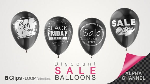 DesignOptimal Black Friday Discount Sale Balloons 25081081