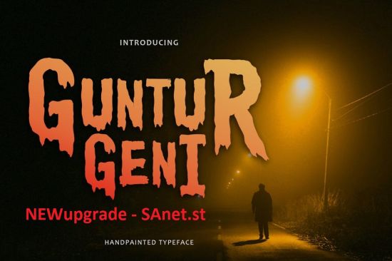 Guntur Geni   Handpainted Typeface