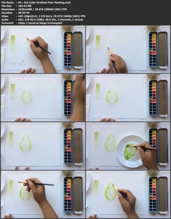 Create Watercolor Gradients + Paint Fruit