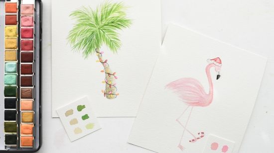Watercolor Tropical Christmas