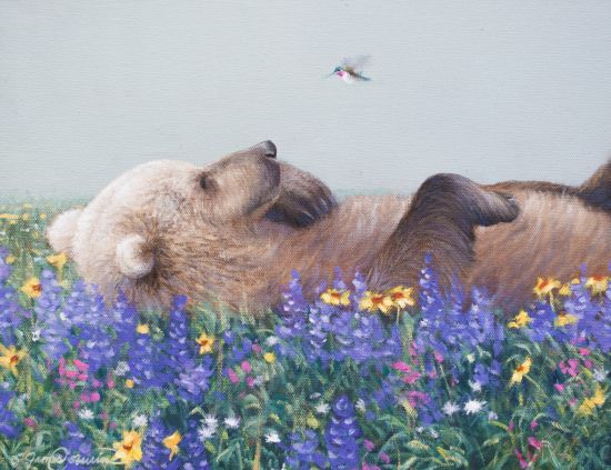 Learn to paint a Bear &amp; Hummingbird Step-By-Step