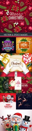 DesignOptimal Merry Christmas and New Year background decorative 20