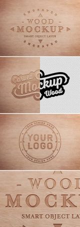 DesignOptimal Engraved Wood Text Effect Mockup 304758134