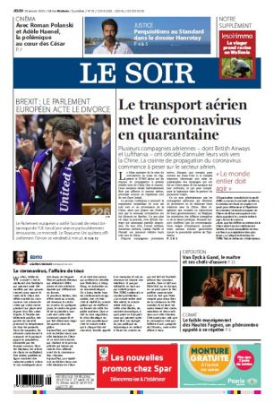 Le Soir - Jeudi 30 Janvier 2020