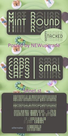 Mint Round   Stacked   Mirrored Font 4445630