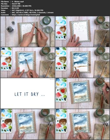Watercolor landscapes inspired by the four seasons