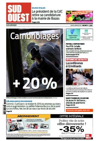 Sud Ouest Sud-Gironde - Jeudi 30 Janvier 2020