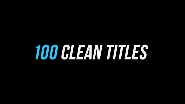 DesignOptimal Videohive 100 Clean Titles After Effects Version 25565292