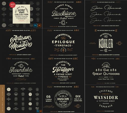 Creativemarket   The Heritage Brand Collection 4464746