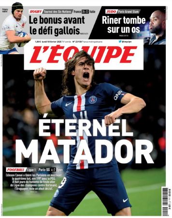 L'Équipe - Lundi 10 Février 2020