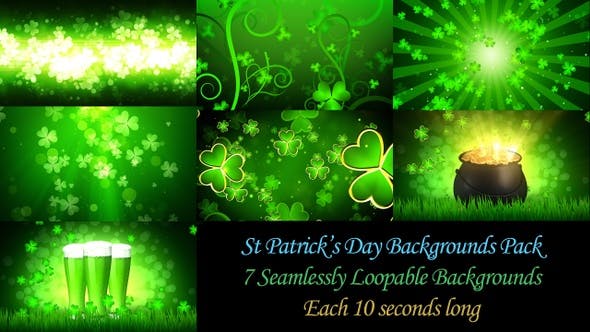 Videohive - St Patrick’s Backgrounds Pack 25294083