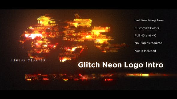 Videohive - Glitch Neon Logo Intro 25854699