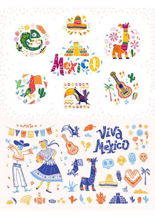 Hand Drawn Decorative Mexican Elements