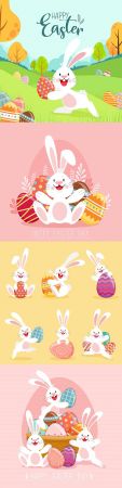 Happy Easter poster and invitation background
