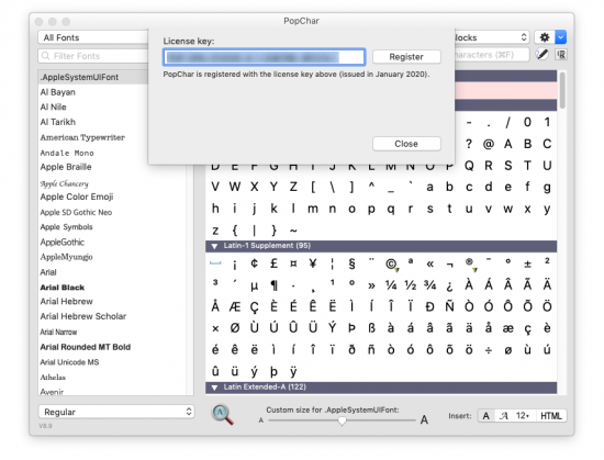PopChar X 8.9 Multilingual macOS