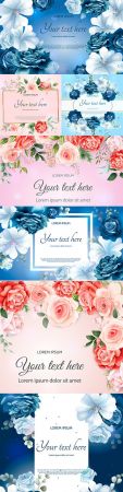 Beautiful spring floral paper template for design