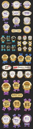 Luxury premium gold badges and labels collection 6