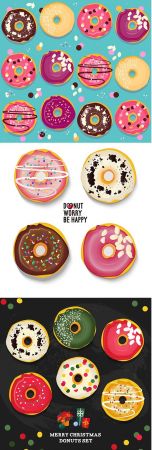Donuts Seamless Pattern Set