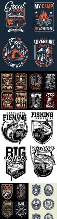 Emblems for printing T shirt design vintage propaganda