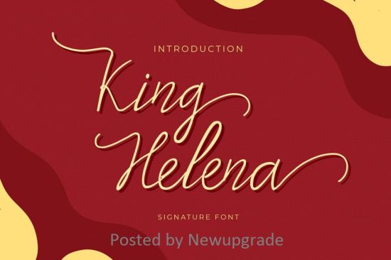 King Helena Script Handwritten Monoline Font