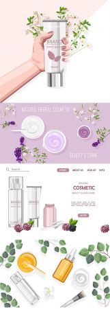 Organic Cosmetic Products Site Template Set