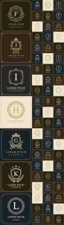 Letter and vintage elements luxury logo design