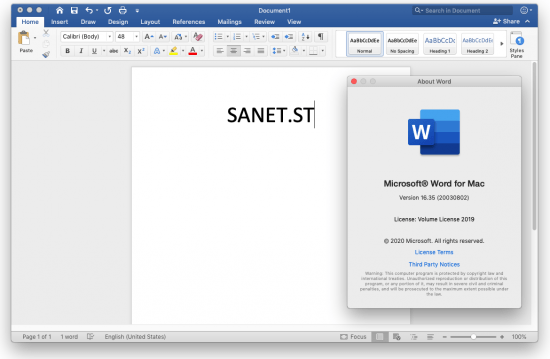 Microsoft Office 2019 for Mac 16.35 VL Multilingual