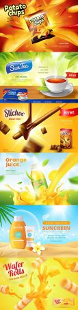 Products and beverages advertising template design
