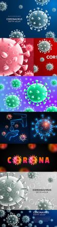 Coronavirus 2019 nkov background with coronyrus disease cells
