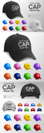 Cap of different colors and design Mockup