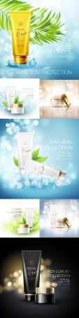 Design advertising cosmetic products and sun protection