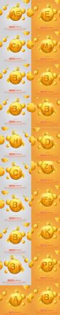 Gold Vitamin Pill Capsule Illustration