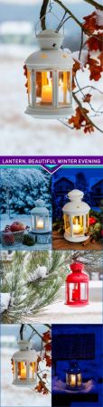  Lantern, beautiful winter evening 5X JPEG