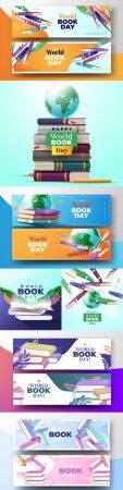 DesignOptimal World book day design banter realistic illustrations