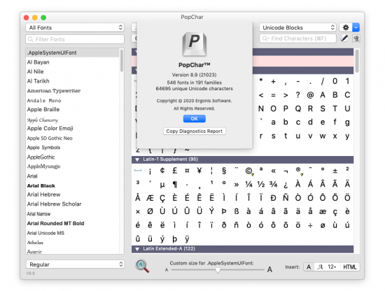 PopChar X 8.9 Multilingual macOS