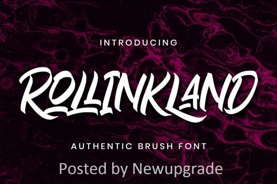 Rollinkland   Authentic Brush Font