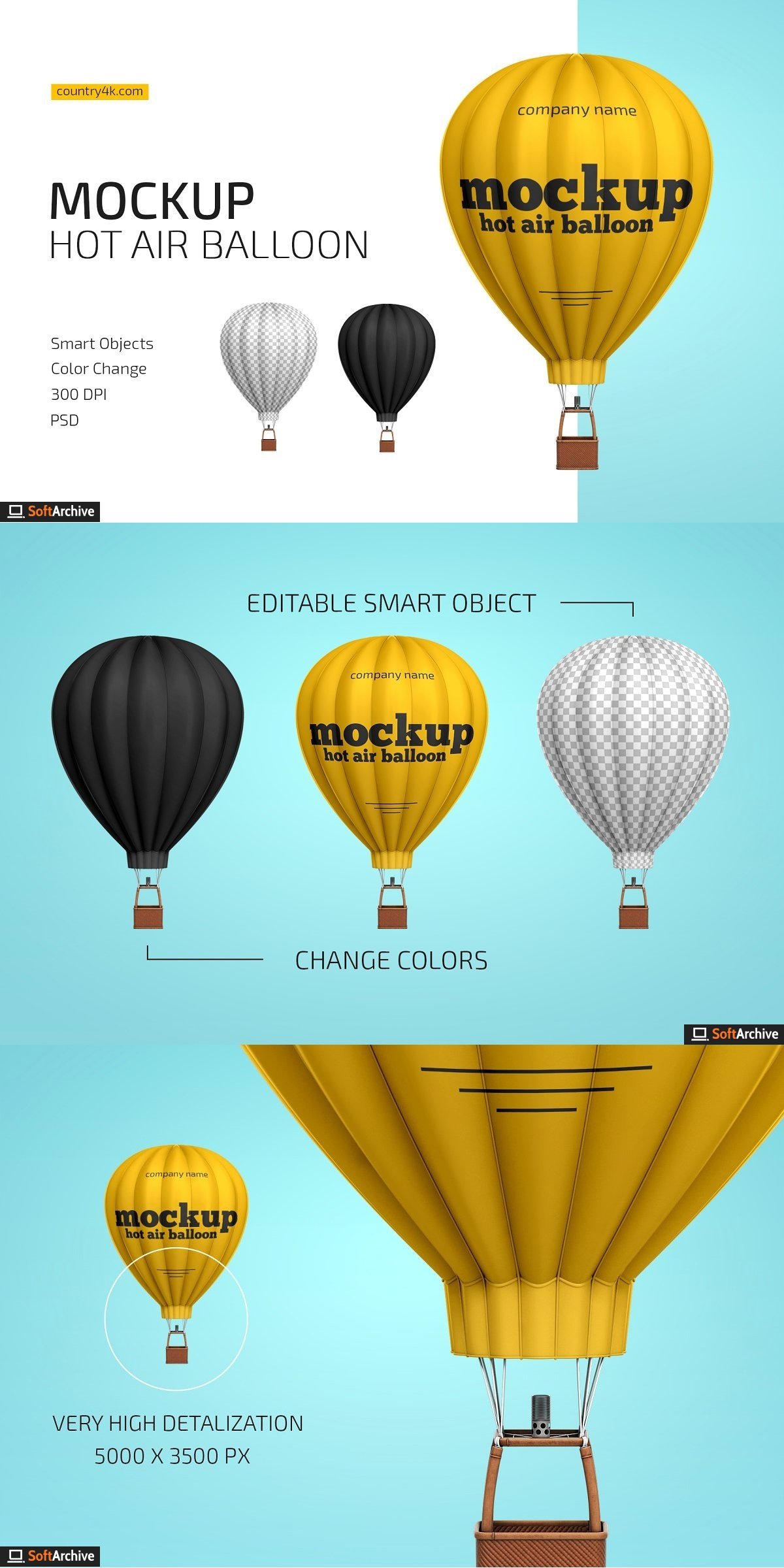 Download Download Creativemarket - Hot Air Balloon Mockup 4458889 - SoftArchive
