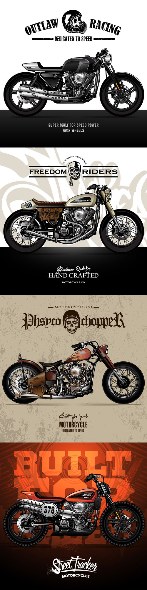 Motorcycle Posters Vector Collection