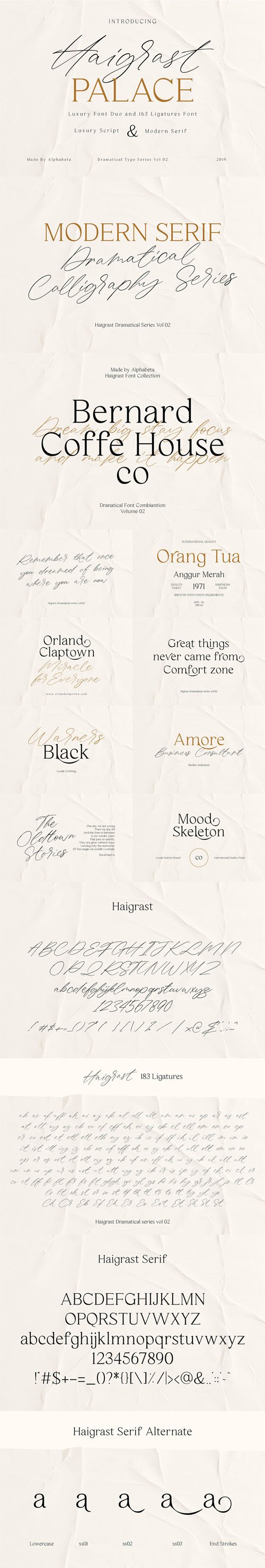 Haigrast Palace - Luxury Font Duo and 163 Ligatures Font