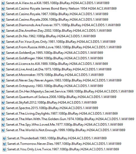 James Bond The Complete 27 Movie Collection 1080p H264 AC3 DD5.1 Will1869