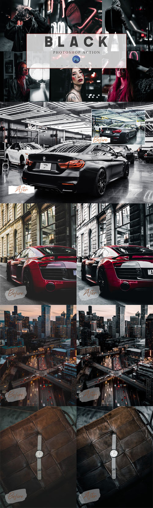 Black Luxury Theme - 6 Photoshop Actions, ACR and LUT Preset