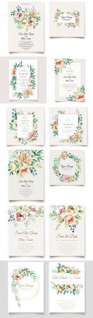 Elegant pion template wedding invitation design