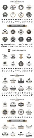 Animal vintage design badges and emblems