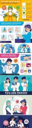 Hand disinfectant & coronivirus prevention illustration
