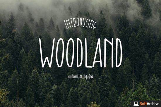 Woodland   Handwritten Typeface Font
