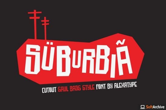 SUBURBIA   cutout saul bass style font
